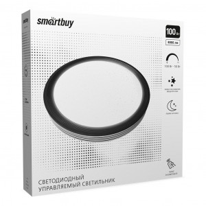 SmartBuy св-к св/д управляемый 100W(8000lm) 2K-4K-6K 500мм00мм черный/белый IP20 SBL-DIM9-100W