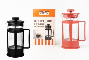 CELLTIX,Чайник/кофейник (френч-пресс) 300мл, стекло/пластик, цвета микс 300В