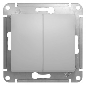Schneider GLOSSA мех. выкл. СУ 2 кл. алюминий (пласт. осн., инд.) GSL000353