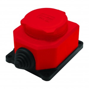 UNIVersal розетка прямая ОУ 1 гн. с загл. каучук (красный) 2P+E 1x16 220-240V IP44 3075 (РФ)