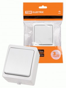 TDM Вуокса выкл. ОУ 1 кл. 10А (инд.) IP54 белый (10!) SQ1803-1004