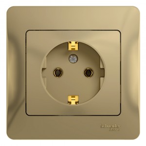 Schneider GLOSSA мех. роз. СУ 1 мест. титан (пласт. осн., земля) GSL000443