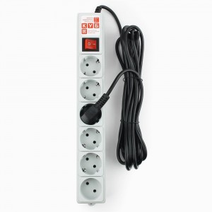 Power Cube (КУБ) Классик сет. удл.-фильтр ПВС 3х0.75 6 роз. 5 м 10А СЕРЫЙ (РФ) SPG(5+1)-B-15