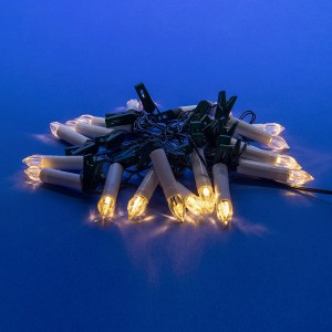 Гирлянда-нить ULD-S0400-020/SGA Свечки 20LED тепл.бел. 4м, статика, провод зеленый, IP20 Uniel