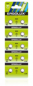 Э/п Ergolux  AG4  (G4 / G04 / LR626 / LR66 / 77A / 177 / 377A) BL10