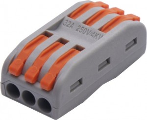 STEKKER клем. колодка СМК с рычагом LD222-423 3 полюса 6х(0,08-4мм2) 250V 32A б/пасты латунь/сталь 3
