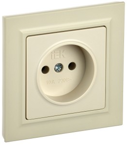 IEK BRITE роз. СУ 1 мест. 10А бежевый РСР10-1-0-БрКр BR-R10-10-K10-F