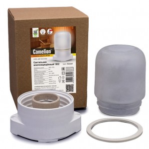 Camelion 1502 C01 св-к влагозащищ. баня/сауна 125° IP54 60W E27 белый НПБ-400 КСС-002 230В 60Вт