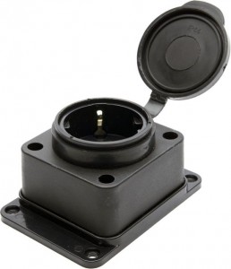 STEKKER роз. настенная 1 мест. земля каучук 230V 16A IP44 черная NEW RST16-31-44 39018