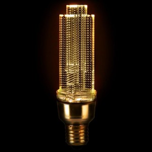 General декор.лампа КРИСТАЛЛ Е27 5W 4500К 4K 44x156 золот/плас GLDEN-CRYSTAL-5-230-E27-4500 661019