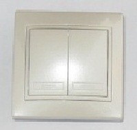 Lezard Мира выкл. СУ 2 кл. 10А перламутр (корпус PC) 701-3030-101