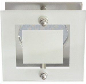 Ecola DL200 MR16 GU5.3 св-к квадрат со стеклом Прозр. Матовый/Хром 45x77 FC16ASECB