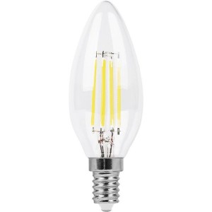 Feron свеча C35 E14 9W(840lm) 2700K 2K филамент прозрач. 100x35мм LB-73 25956
