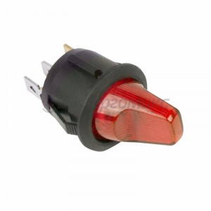 REXANT выкл. клавишный круглый 12V 16А (3с) ON-OFF красный с инд. цена за шт (10!),,36-2590
