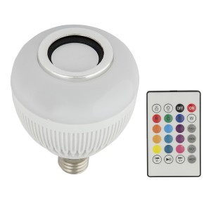 Лампа-проектор Volpe E27 8W RGB ДИСКО Bluetooth динамик белый пульт ДУ ULI-Q340 8W/RGB/E27 WHITE