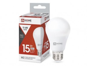 ASD/InHome лампа св/д ЛОН низковольтная A60 E27 12-48V 15W(1200lm) 4000К 4K 112x60 36 LED-MO-PRO 182