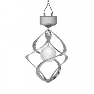 Uniel св-к на солн.батарее 1LED RGB 160x265 нерж. сталь USL-M-107/MT265 Wind Chime, в коробке