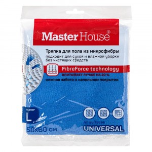 Тряпка д/пола супервпит. 50*60см, микрофибра, MT02L, арт.60176 Master House