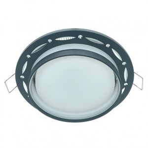 Ecola GX53SP 5375 св-к встраив. СПОТ Точки-полоски по кругу матов. Черны/Алюм 110x52 SP532BECB (10!)