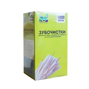 Зубочистки деревянные (береза) 1000шт в коробке, каждая зубочистка в инд.п/э уп, 340019м Мистерия