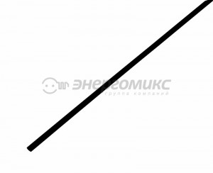 REXANT термоусадка трубка ТУТ 3,0 / 1,5 мм 1м  черная, уп. 50!!!, 20-3006