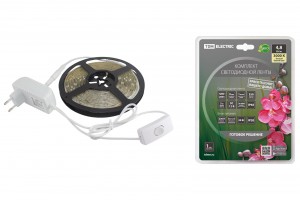 TDM Комплект св/д ленты SMD2835-60Led/m-12V-4.8W/m-IP65-3000К 5м 24W SQ0331-0229