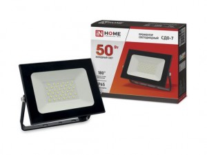 ASD/InHome прожектор св/д СДО-7  50W(4000lm) 6500K 6K 168x155x22 черный IP65 4638