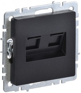 IEK BRITE мех. роз. компьют. СУ 2 мест. черный (RJ45) РК11-2-БрЧ BR-K20-2-K02