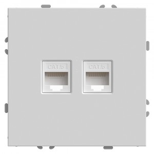 Stekker ЭМИЛИ мех. роз. комп. СУ 2 мест. RJ-45 белый фарфор, soft touch RST00-5111-01 49874
