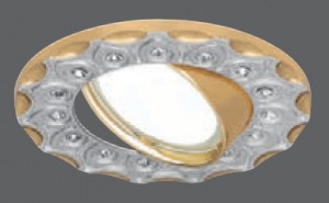 "Gauss CA024 св-к встр. MR16 Круг стразы цветок 95(80)x30 Серебро/Золото