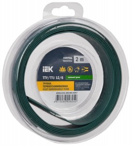 IEK термоусадка трубка ТТУ нг-LS 12/6 зеленая (2м/упак, цена за уп) ТУТ UDR12-012-006-002-K06-T