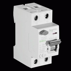 SIGMA Electric выкл. дифферинциальный (УЗО) ВДТ SHM-2 2P 25A 30мА, тип AC, 6кА SHM2025030
