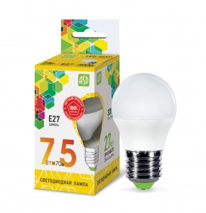 ASD standard Шар P45 E27 7.5W 3000К 2K 78x45 пластик/алюм  3986
