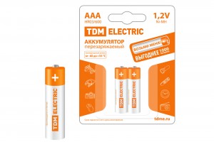 Э/п TDM Аккумулятор AAA-600mAh Ni-MH BP-2 BL2 (24!) SQ1702-0073