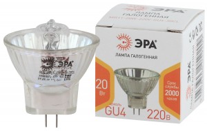 ЭРА MR11 GU4 220V 20W прозрачная GU4-MR11-20W-220V-30 CL 9209