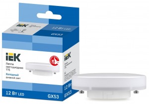 IEK GX53 св/д 12W(1080lm) 6500К 6K 75х24 LLE-T80-12-230-65-GX53