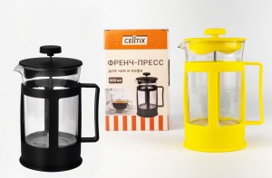 CELLTIX,Чайник/кофейник (френч-пресс) 600мл, стекло/пластик, цвета микс 600В
