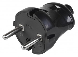 IEK вилка  6А 250В (АБС-пластик, прямая, черная) EVP20-06-01-K02