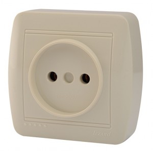 Lezard DEMET роз. ОУ 1 мест. 16А,  крем (основание PBT, корпус PC) 711-0300-121