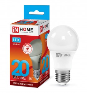 ASD/inHome VC ЛОН A60 E27 20W(1800lm) 4000К 4K 135x60 (без пульсации) 0303