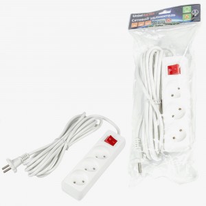 Uniel Ultra сет.удлинитель ПВС 2x0.75 3 роз. 5м 10A белый S-CU3-5B WHITE UL-00009996