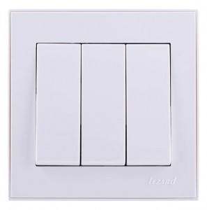 Lezard RAIN выкл. СУ 3 кл. бел. (корпус PC) 703-0202-109