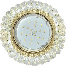 Ecola GX53 H4 св-к Стекло Круг с хрусталиками прозрачный золото 56x120 FD53RYECB
