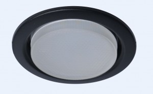 ЭРА GX53 KL35 SBK св-к встр 106х38(90) черный матовый с монт.кольцом 1053