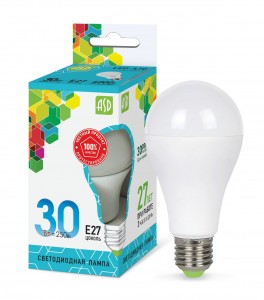 ASD standard ЛОН A70 E27 30W(2700lm) 4000K 4K 132x37 пластик/алюм  4653