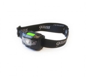 Gauss Фонарь налобный 3W 130lm акк. Li-ion 600mAh GF405