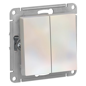 Schneider AtlasDesign мех. перекл. (проходн.) СУ 2 кл. жемчуг (пл.осн.) ATN000465 (10!)