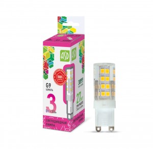ASD standard G9 3W(270lm) 6500К 6K 48x16 пластик  6435