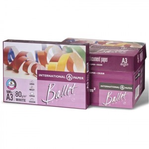 Бумага BALLET PREMIER А3, 80г/м, 500 л., ColorLok, класс "А", Светогорск, белизна 99%, 161% (CIE)