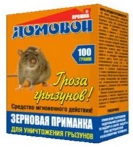 "От грызунов приманка Домовой Прошка Гроза грызунов Г-026, зерно, 100гр, коробка